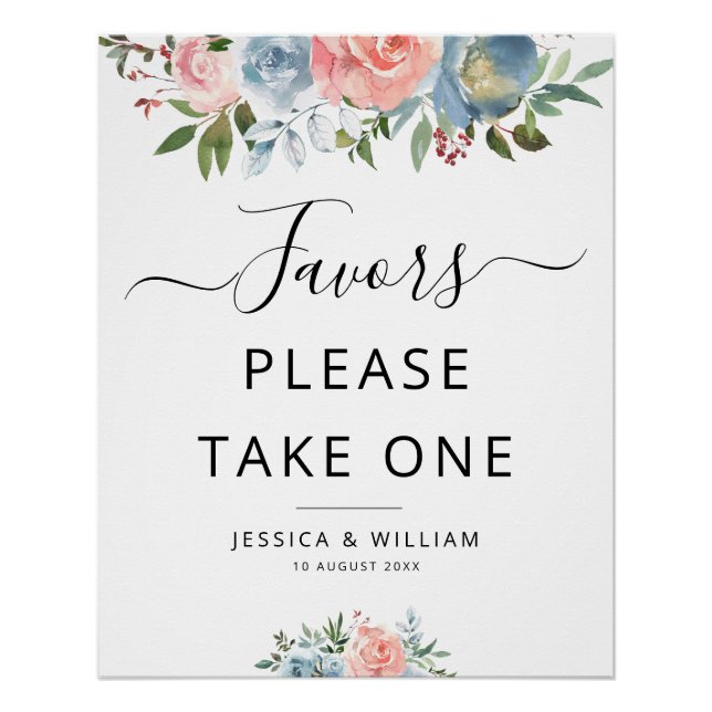 Blume mit blauen und blauen Flecken Poster (Vorderseite)