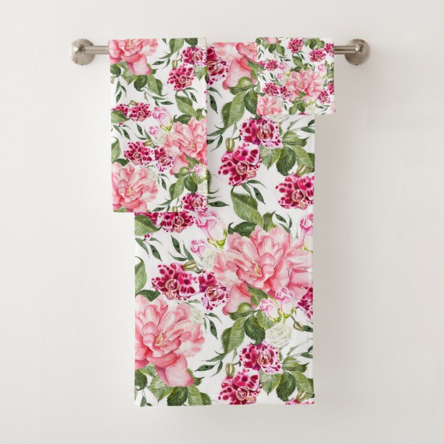 Blume mit Blumenbeeren Rose Badhandtuch Set (Insitu)