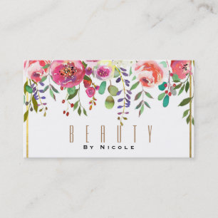 Blume mit Blumenmotiven Moderner Gold Glamour Visitenkarte