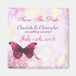Blume mit Butterfly Save the Date Magnet