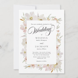 Blume mit Creme und Blush Einladung