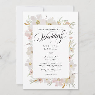 Blume mit Creme und Blush Einladung