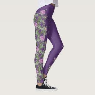 Blume mit dünner violetter Oberfläche und lila Str Leggings