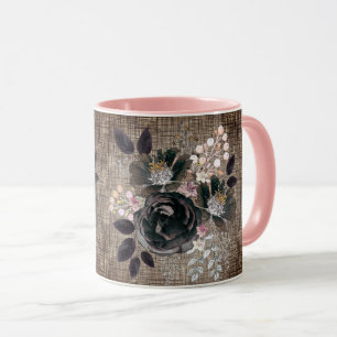 Blume mit einfarbigem Bouquet im Designstil Tasse