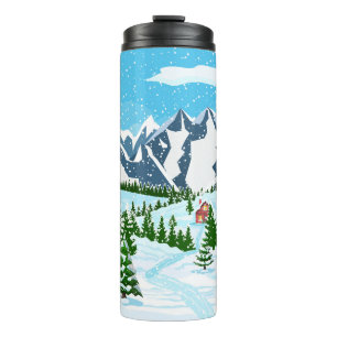 Blume mit farbenfroher Digitaldrucksicherung Thermosbecher