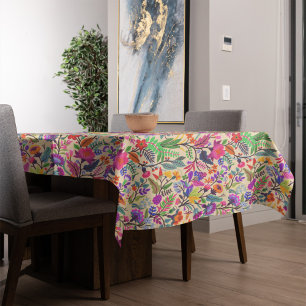 Blume mit farbigen Blumenbildern Druckmuster Tischdecke