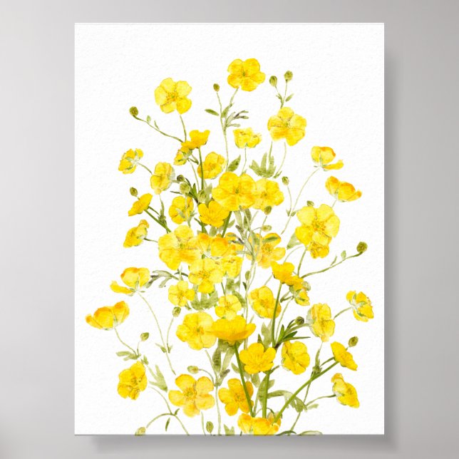 Blume mit gelbem Butterbecher Poster (Vorne)
