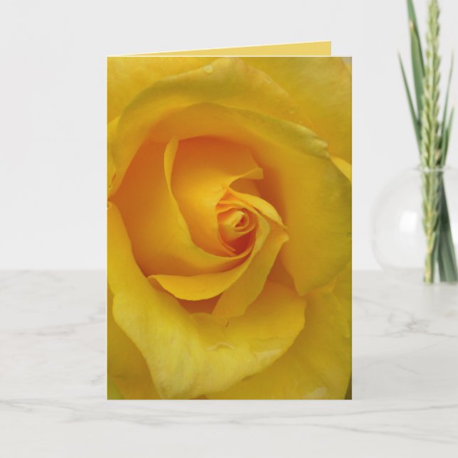 Blume mit gelber Rose-Karte Dankeskarte (Vorderseite)