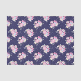 Blume mit Glitzer-Akzenten in Aquarellfarben Seidenpapier