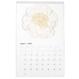 Blume mit goldfarbenen Tropen und Gartenpflanzen. Kalender