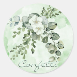 Blume mit Greenery Confetti Sticker