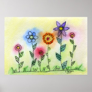 Blume mit Halos Poster