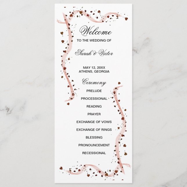 Blume mit handgezeichneter Schleife, doppelseitige Programm (Vorderseite)