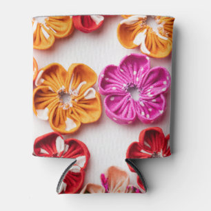 Blume mit Handnähte, Multicolor Dosenkühler