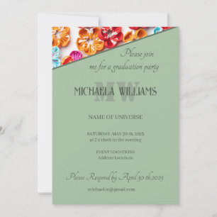 Blume mit Handnähte, Multicolor Einladung