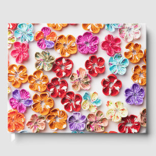 Blume mit Handnähte, Multicolor Gästebuch