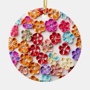 Blume mit Handnähte, Multicolor Keramik Ornament