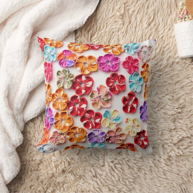 Blume mit Handnähte, Multicolor Kissen (Decke)