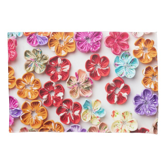 Blume mit Handnähte, Multicolor Kissenbezug (Vorderseite)