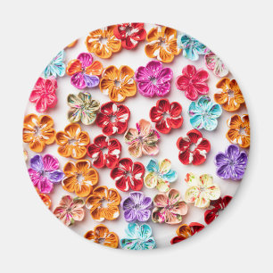 Blume mit Handnähte, Multicolor Magnet