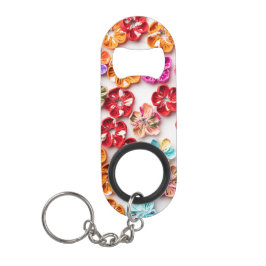Blume mit Handnähte, Multicolor Mini Flaschenöffner