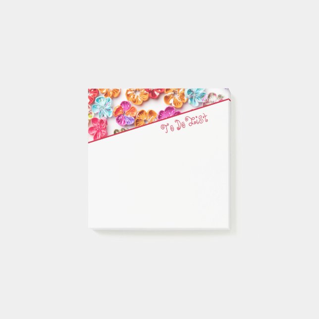 Blume mit Handnähte, Multicolor Post-it Klebezettel (Vorderseite)