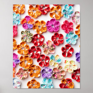 Blume mit Handnähte, Multicolor Poster