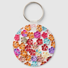 Blume mit Handnähte, Multicolor Schlüsselanhänger