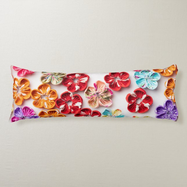 Blume mit Handnähte, Multicolor Seitenschläferkissen (Vorderseite)