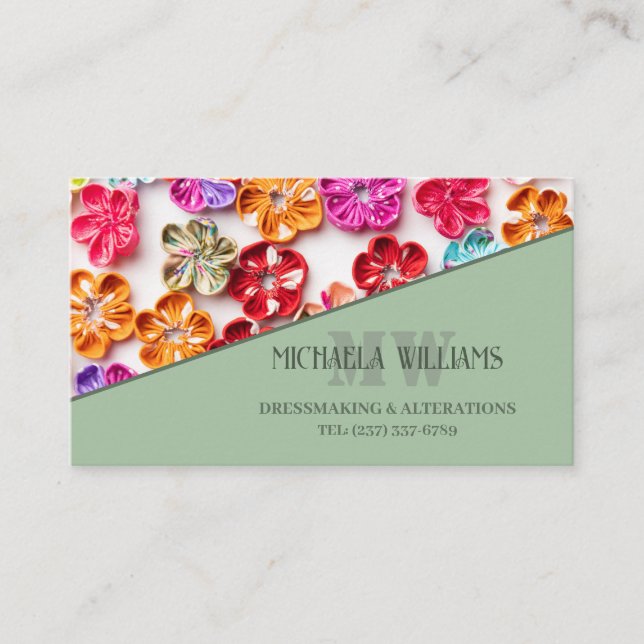 Blume mit Handnähte, Multicolor Treuekarte (Vorderseite)