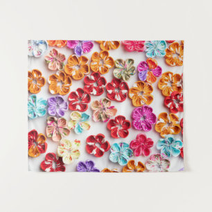 Blume mit Handnähte, Multicolor Wandteppich