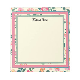 Blume mit hellgelbem Hintergrund Notizblock