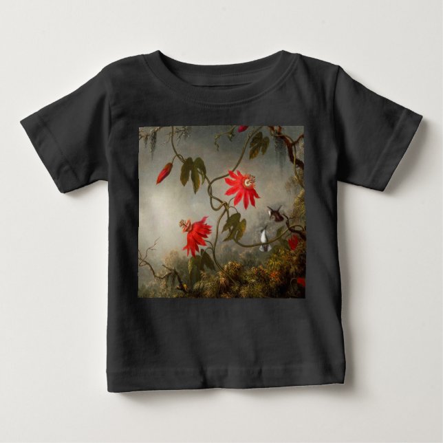 Blume mit Hummingbirds Heade Baby T-shirt (Vorderseite)
