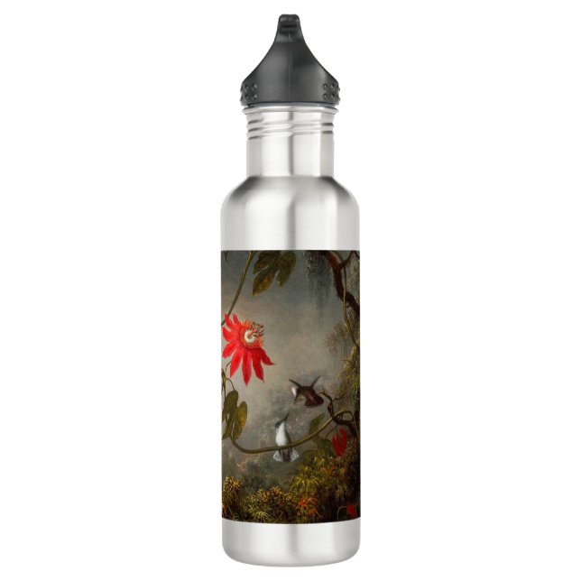 Blume mit Hummingbirds Heade Edelstahlflasche (Rechts)