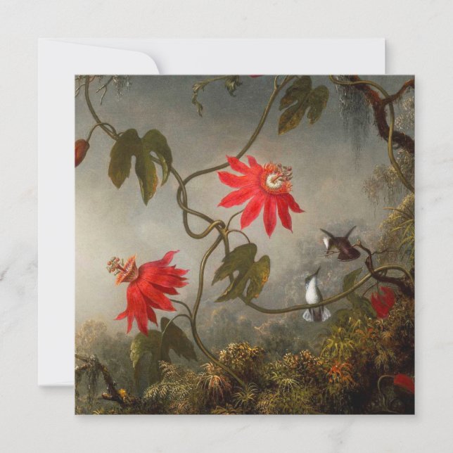 Blume mit Hummingbirds Heade Einladung (Vorderseite)