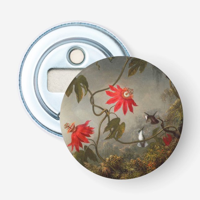 Blume mit Hummingbirds Heade Flaschenöffner (Vorderseite)