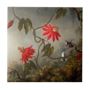 Blume mit Hummingbirds Heade Fliese