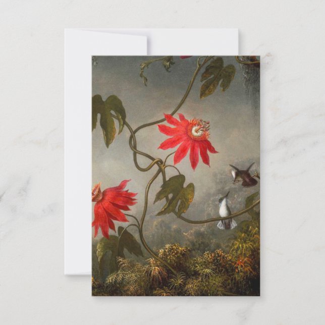 Blume mit Hummingbirds Heade RSVP Karte (Vorderseite)