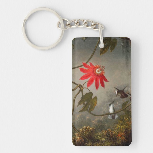 Blume mit Hummingbirds Heade Schlüsselanhänger (Vorderseite)