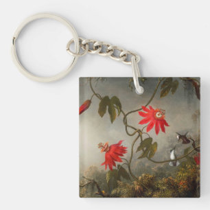 Blume mit Hummingbirds Heade Schlüsselanhänger