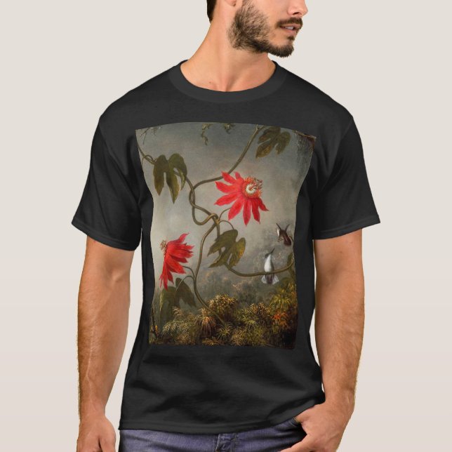 Blume mit Hummingbirds Heade T-Shirt (Vorderseite)