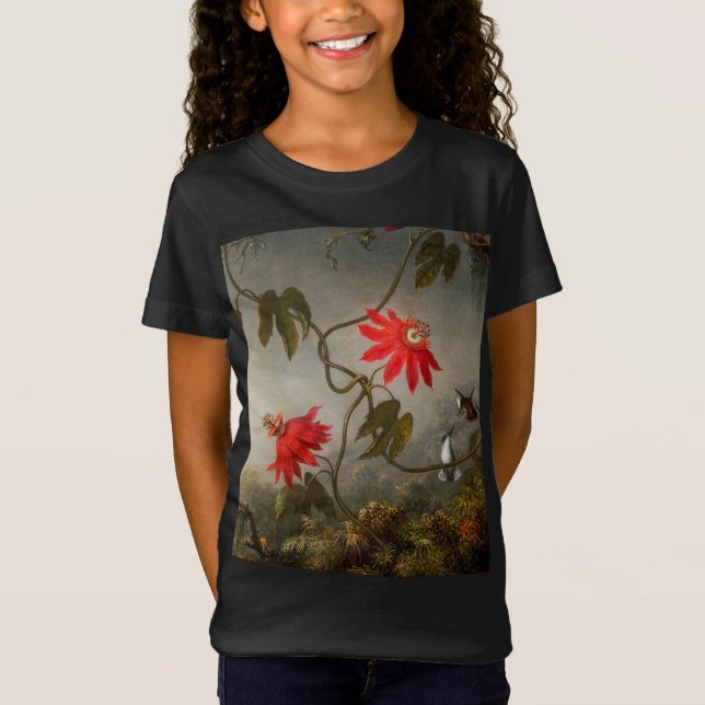 Blume mit Hummingbirds Heade T-Shirt (Vorderseite)