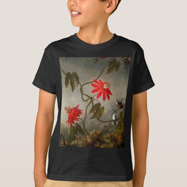 Blume mit Hummingbirds Heade T-Shirt (Vorderseite)