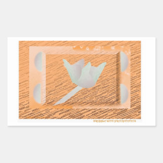 Blume mit Inspiration. Rechteckiger Aufkleber