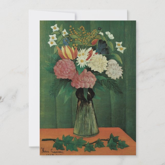 Blume mit Ivy von Henri Rousseau, Vintage Blüte (Vorderseite)