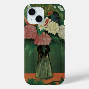 Blume mit Ivy von Henri Rousseau, Vintage Blüte iPhone 15 Hülle