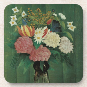 Blume mit Ivy von Henri Rousseau, Vintage Blüte Getränkeuntersetzer