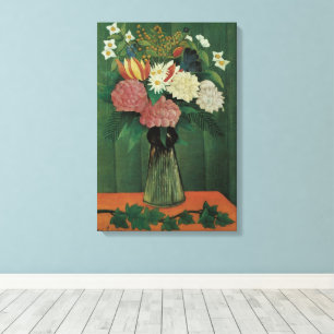Blume mit Ivy von Henri Rousseau, Vintage Blüte Leinwanddruck