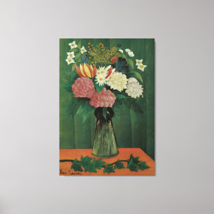 Blume mit Ivy von Henri Rousseau, Vintage Blüte Leinwanddruck