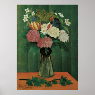Blume mit Ivy von Henri Rousseau, Vintage Blüte Poster